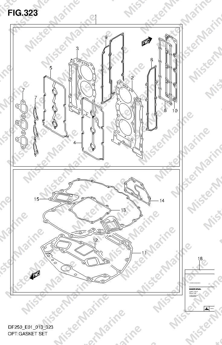 FIG.323 (4-C-2) OPT:GASKET SET (DF250T E1)