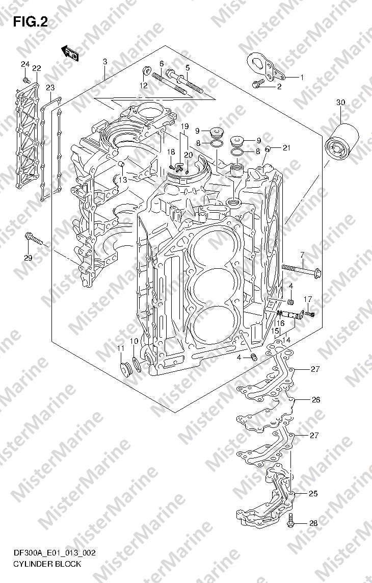 FIG.2 (1-B-4) CYLINDER BLOCK