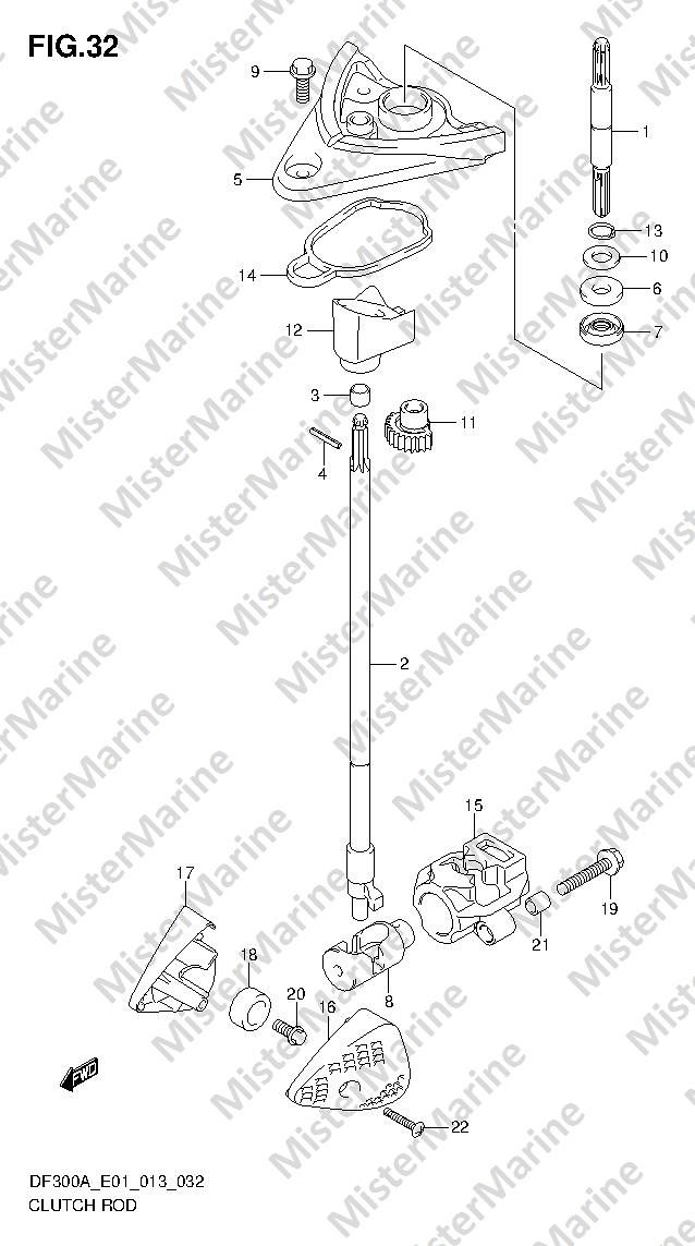 FIG.32 (1-E-6) CLUTCH ROD