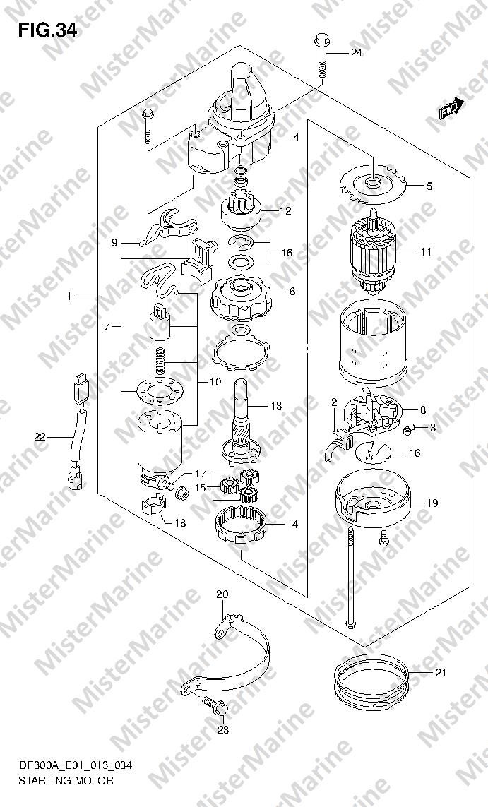 FIG.34 (1-E-10) STARTING MOTOR