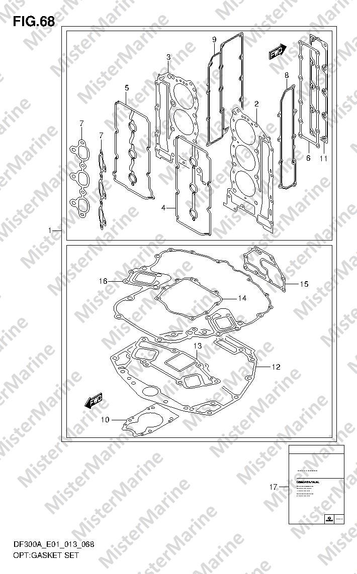FIG.68 (1-I-4) OPT:GASKET SET (DF300A E1)