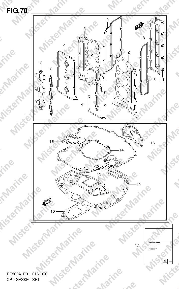 FIG.70 (1-I-6) OPT:GASKET SET (DF250A E1)