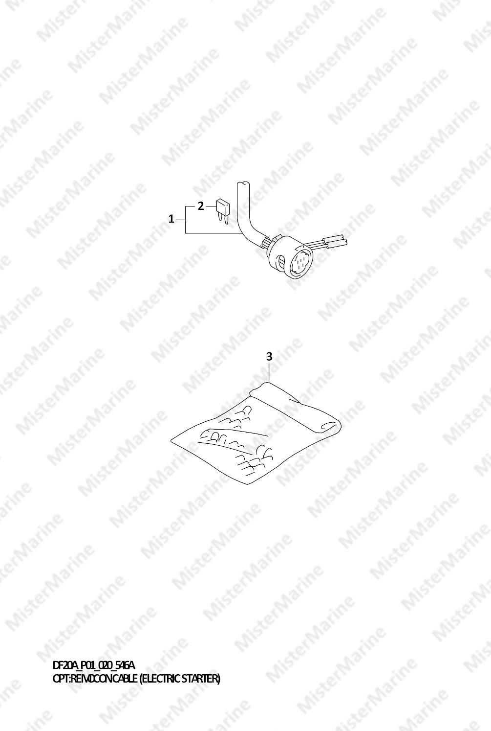 FIG.546A (1-K-2) OPT:REMOCON CABLE (ELECTRIC STARTER) (DF9.9B)(DF15A)(DF20A)