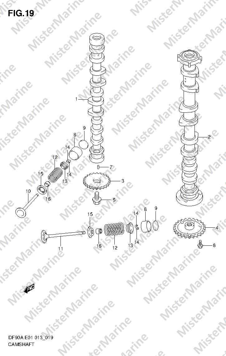 FIG.19 (1-C-10) CAMSHAFT (DF80A E1)