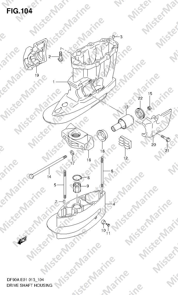 FIG.104 (1-J-6) DRIVE SHAFT HOUSING