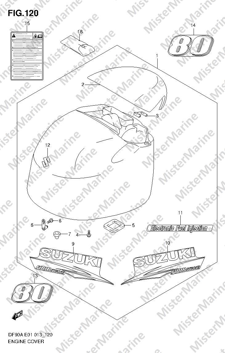FIG.120 (1-L-5) ENGINE COVER (DF80A E1)