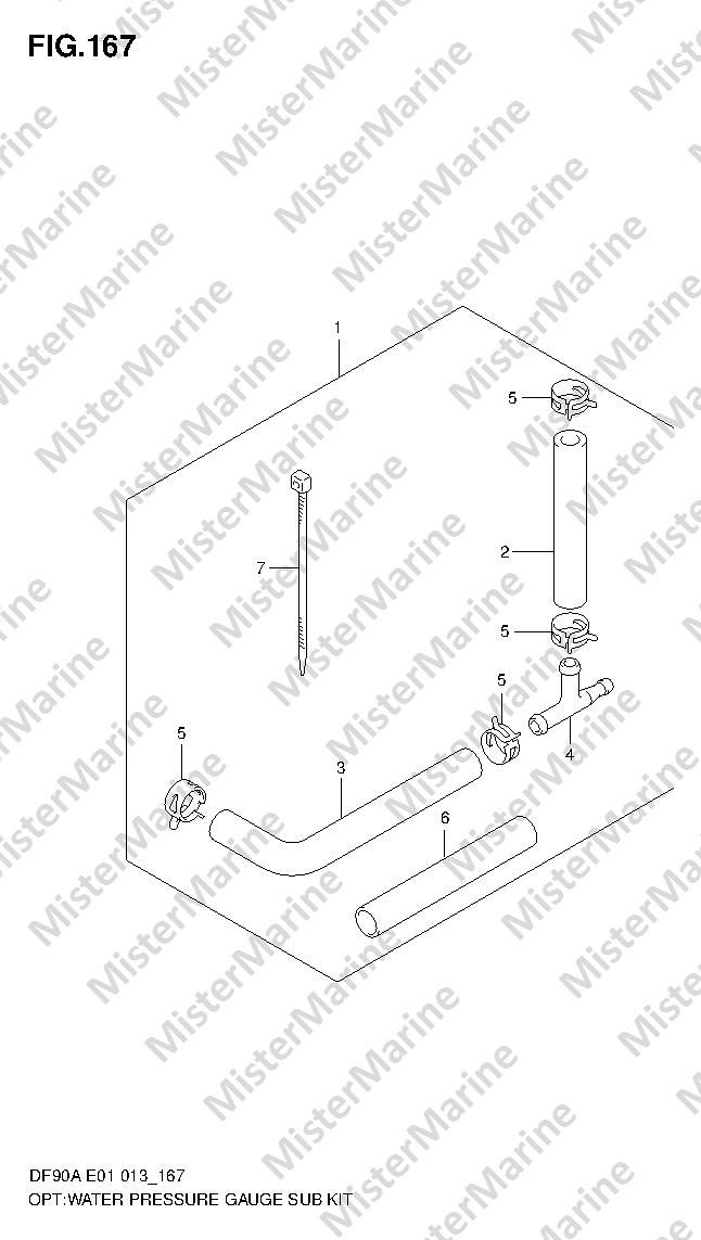 FIG.167 (2-E-14) OPT:WATER PRESSURE GAUGE SUB KIT