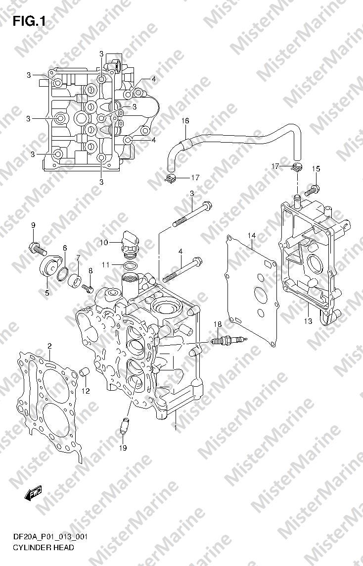 FIG.1 (1-B-2) CYLINDER HEAD
