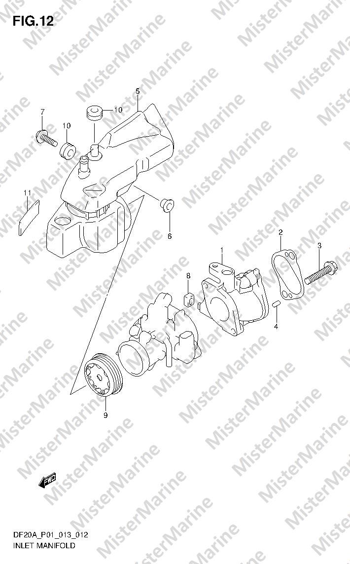 FIG.12 (1-B-13) INLET MANIFOLD (DF9.9B DF15A)