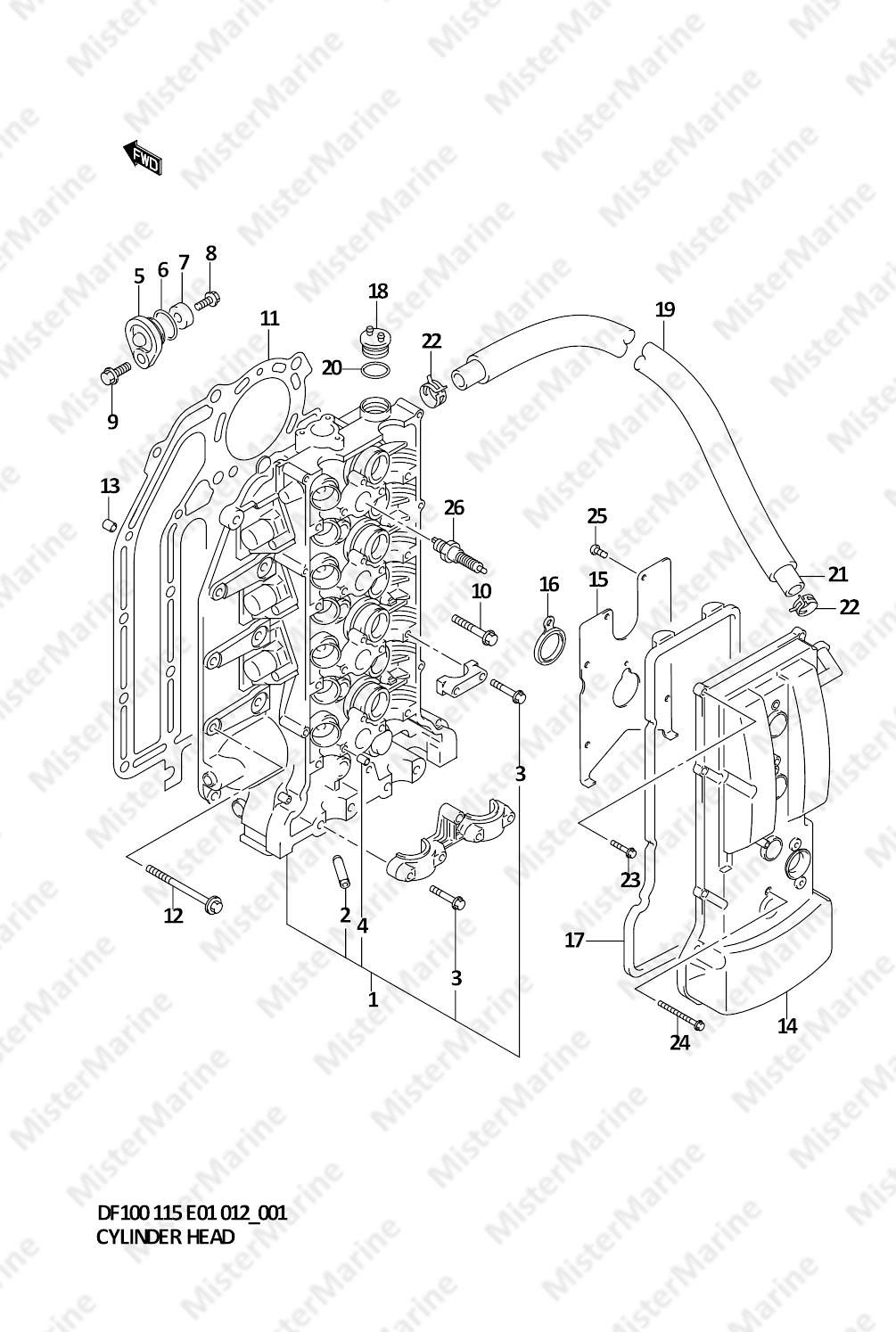 FIG.1 (1-B-2) CYLINDER HEAD