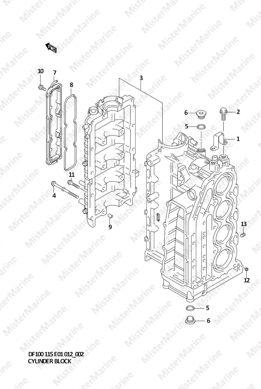 FIG.2 (1-B-3) CYLINDER BLOCK