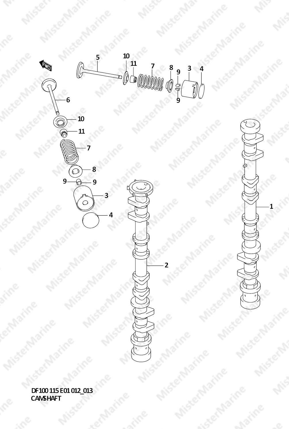 FIG.13 (1-C-2) CAMSHAFT (DF115T E1)