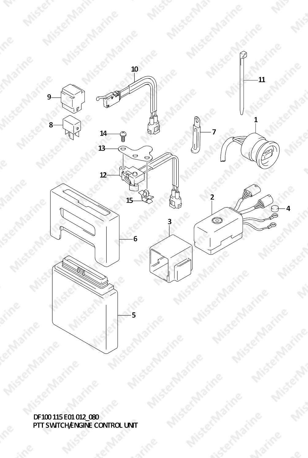 FIG.80 (1-H-15) PTT SWITCH & ENGINE CONTROL UNIT (DF115Z E1)