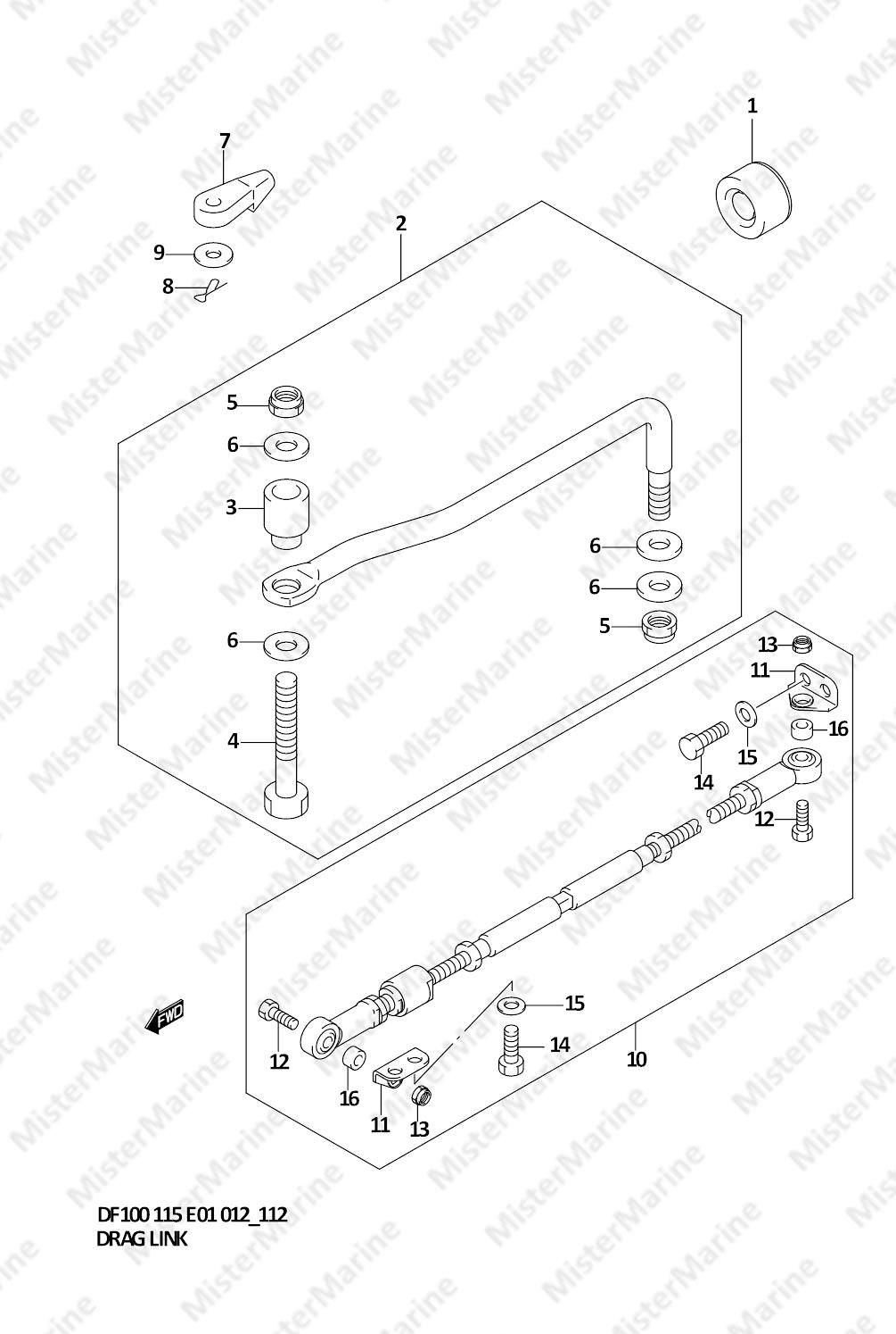 FIG.112 (1-K-11) DRAG LINK
