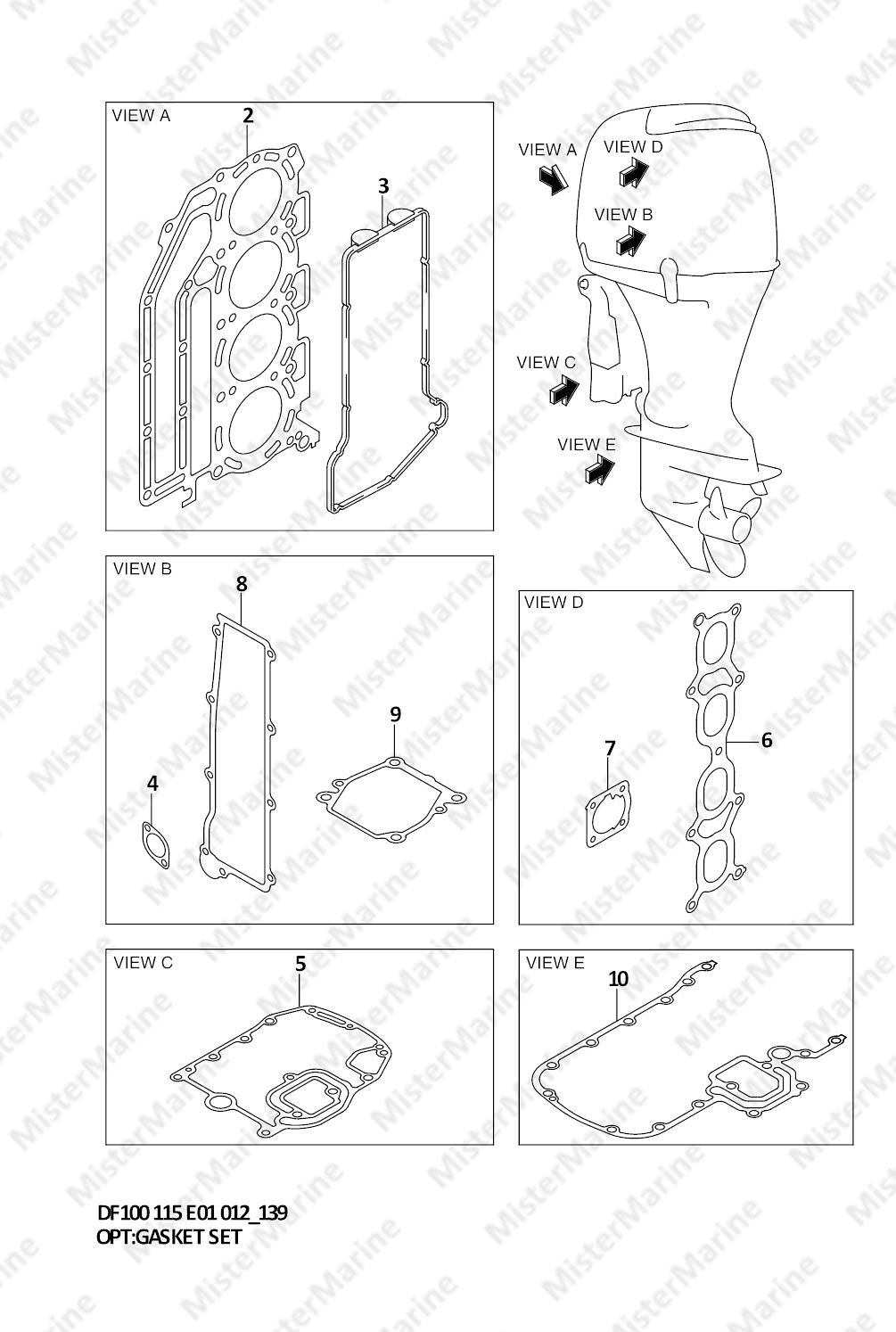 FIG.139 (2-D-2) OPT:GASKET SET