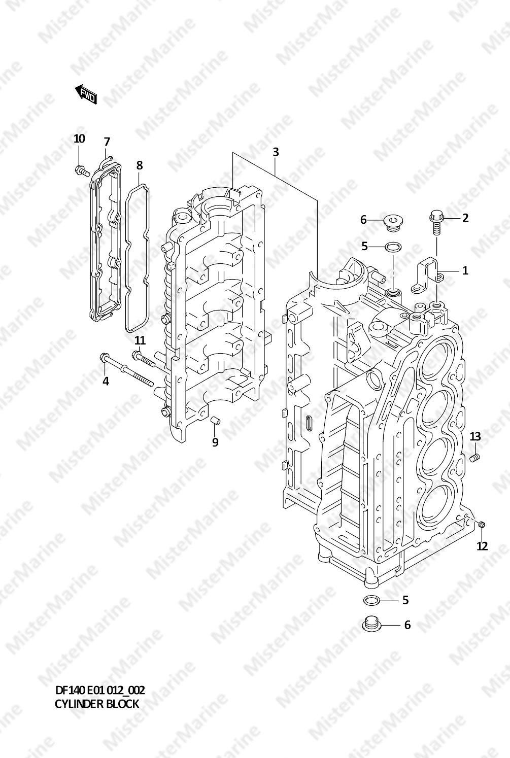FIG.2 (1-B-3) CYLINDER BLOCK