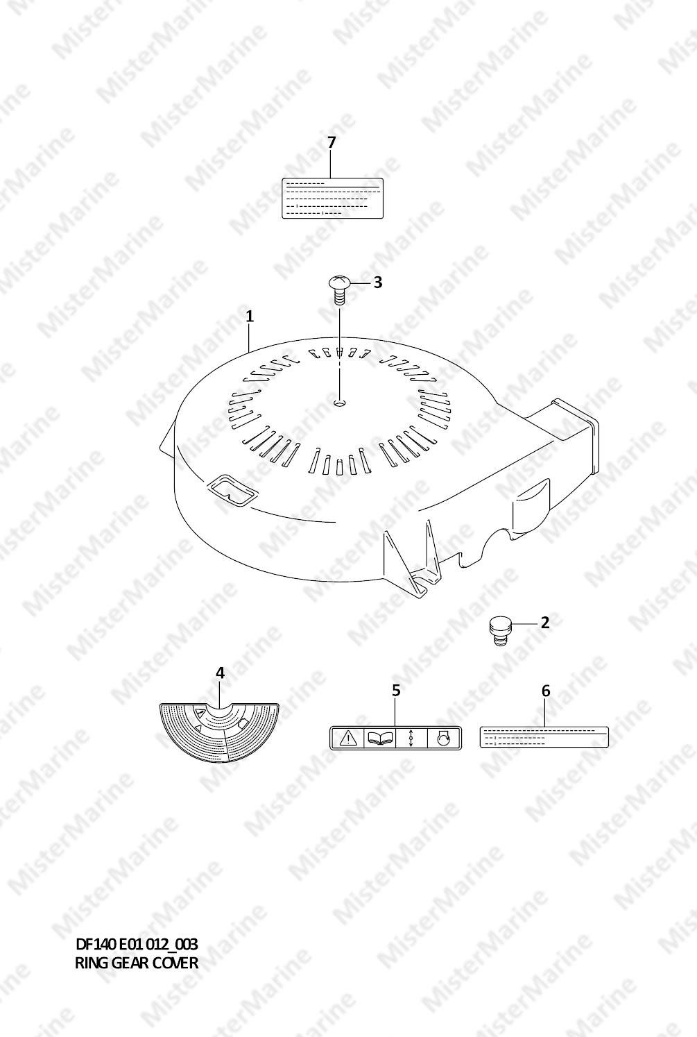 FIG.3 (1-B-4) RING GEAR COVER (DF140T E1)