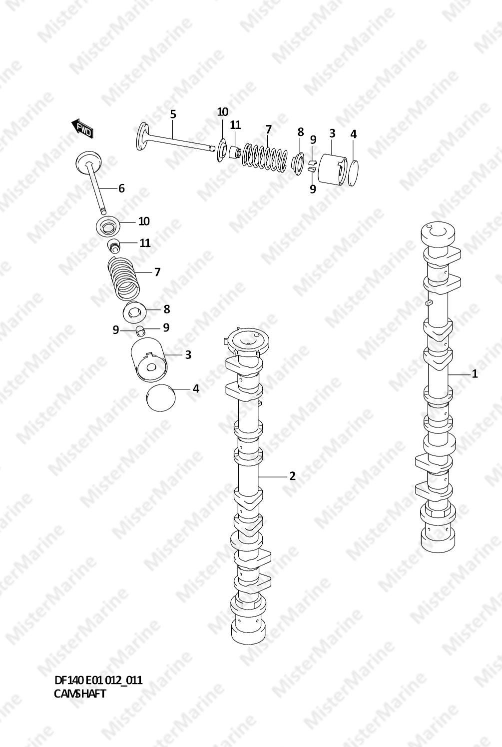 FIG.11 (1-B-14) CAMSHAFT (DF140Z E1)