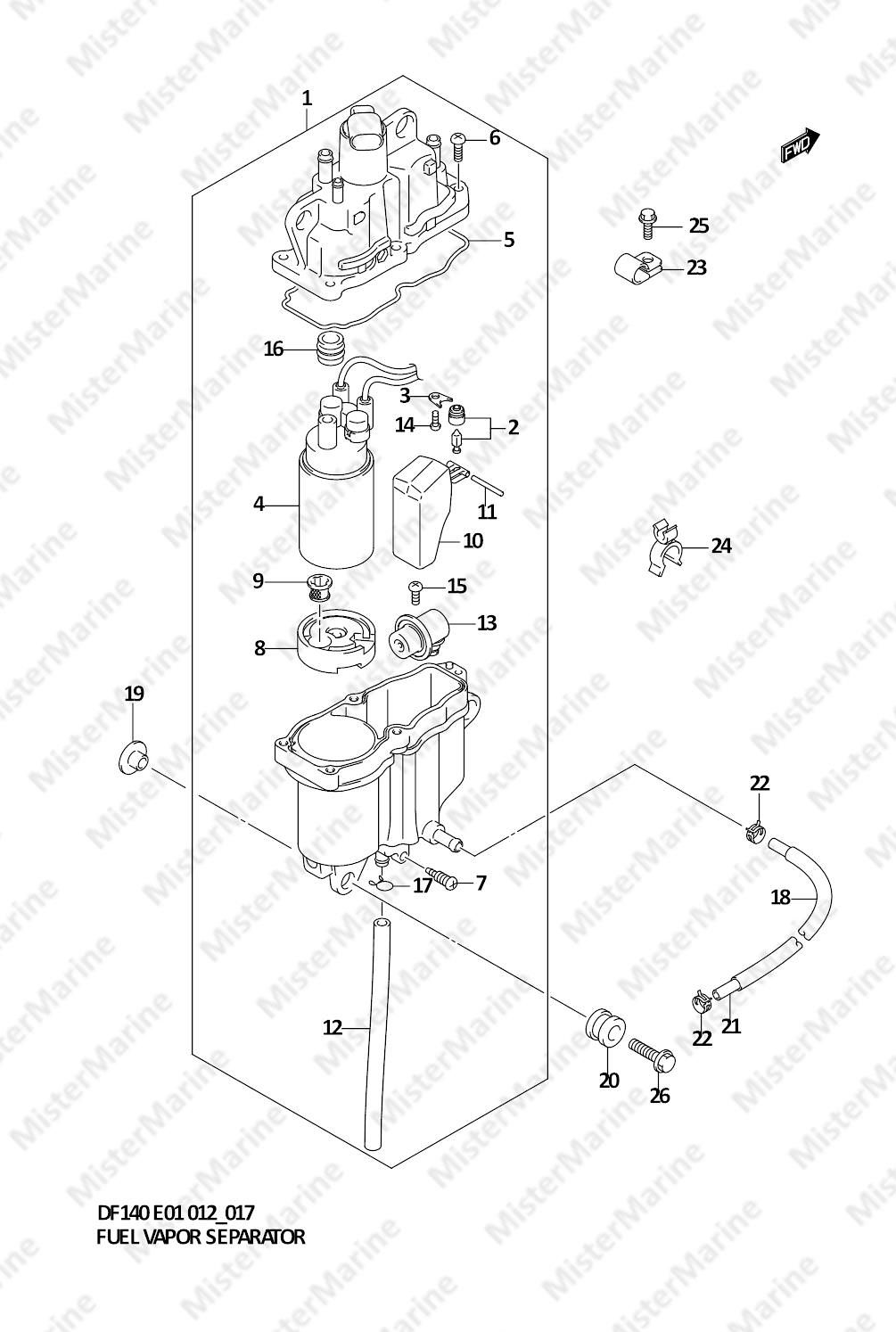 FIG.17 (1-C-8) FUEL VAPOR SEPARATOR (DF140Z E1)