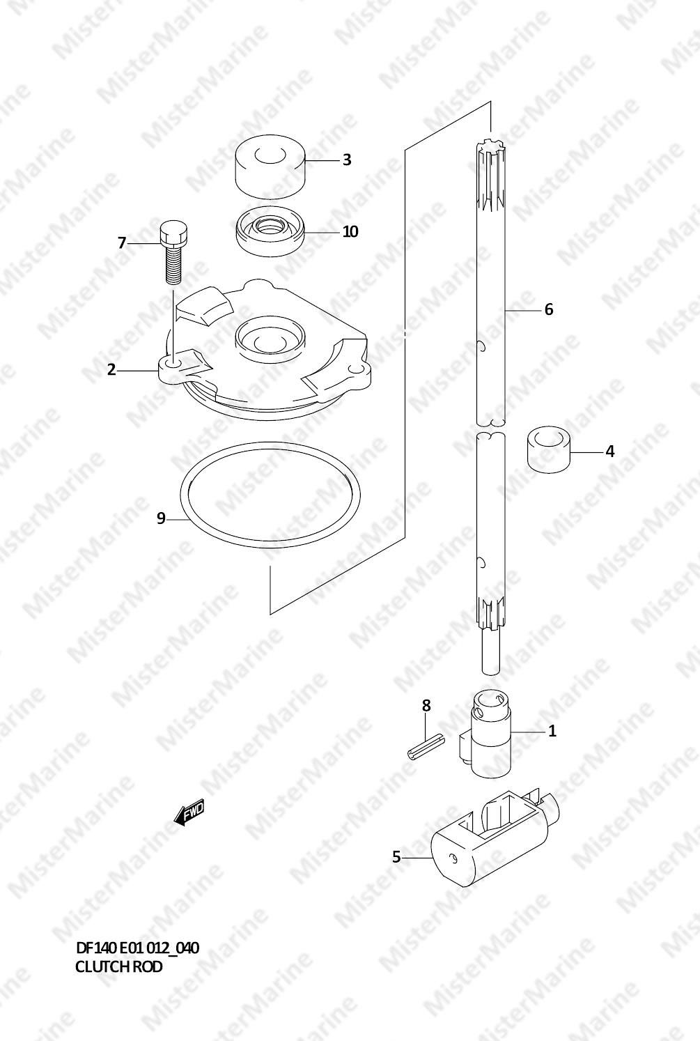 FIG.40 (1-E-3) CLUTCH ROD (DF140T E1)