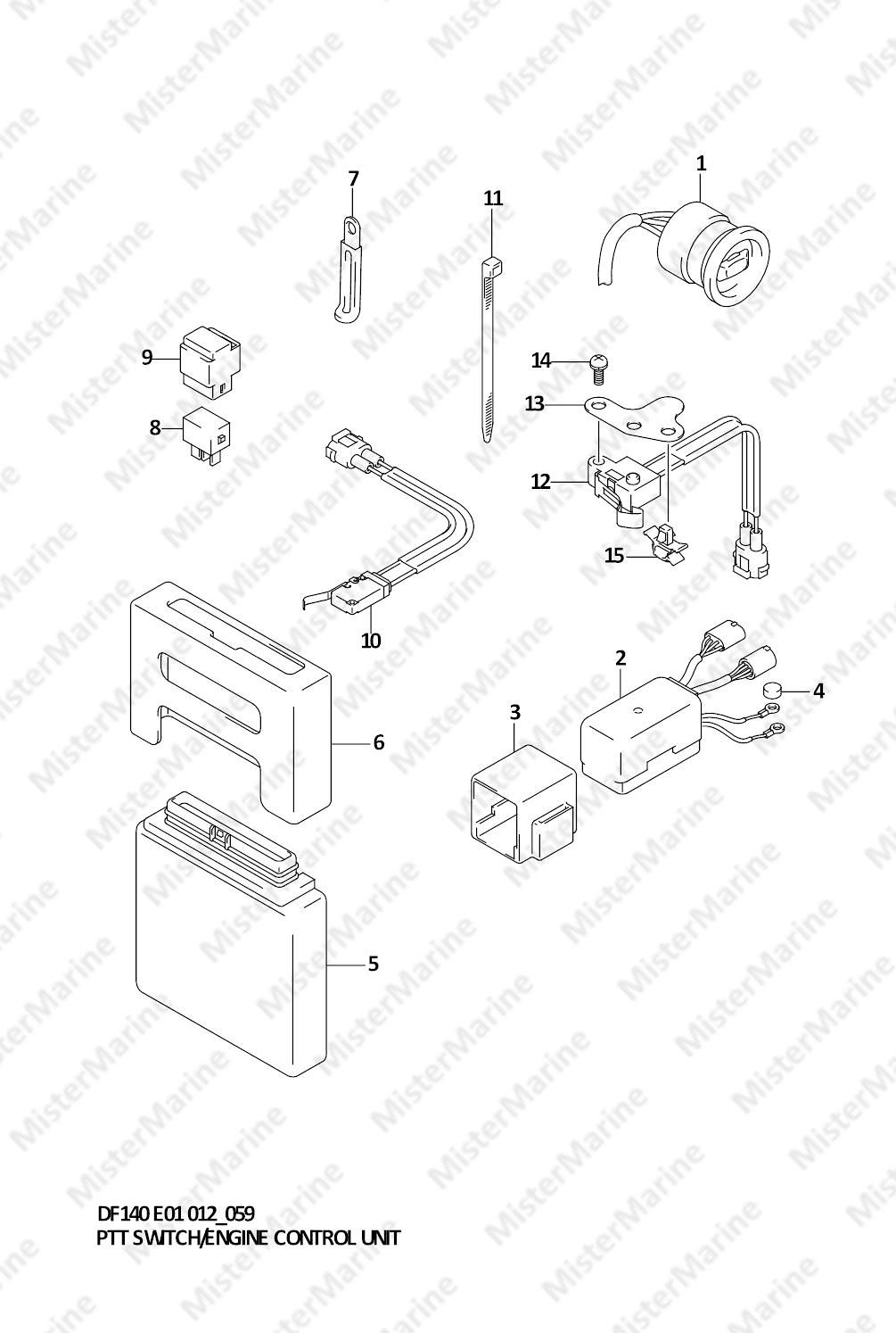 FIG.59 (1-G-2) PTT SWITCH & ENGINE CONTROL UNIT (DF140Z E1)