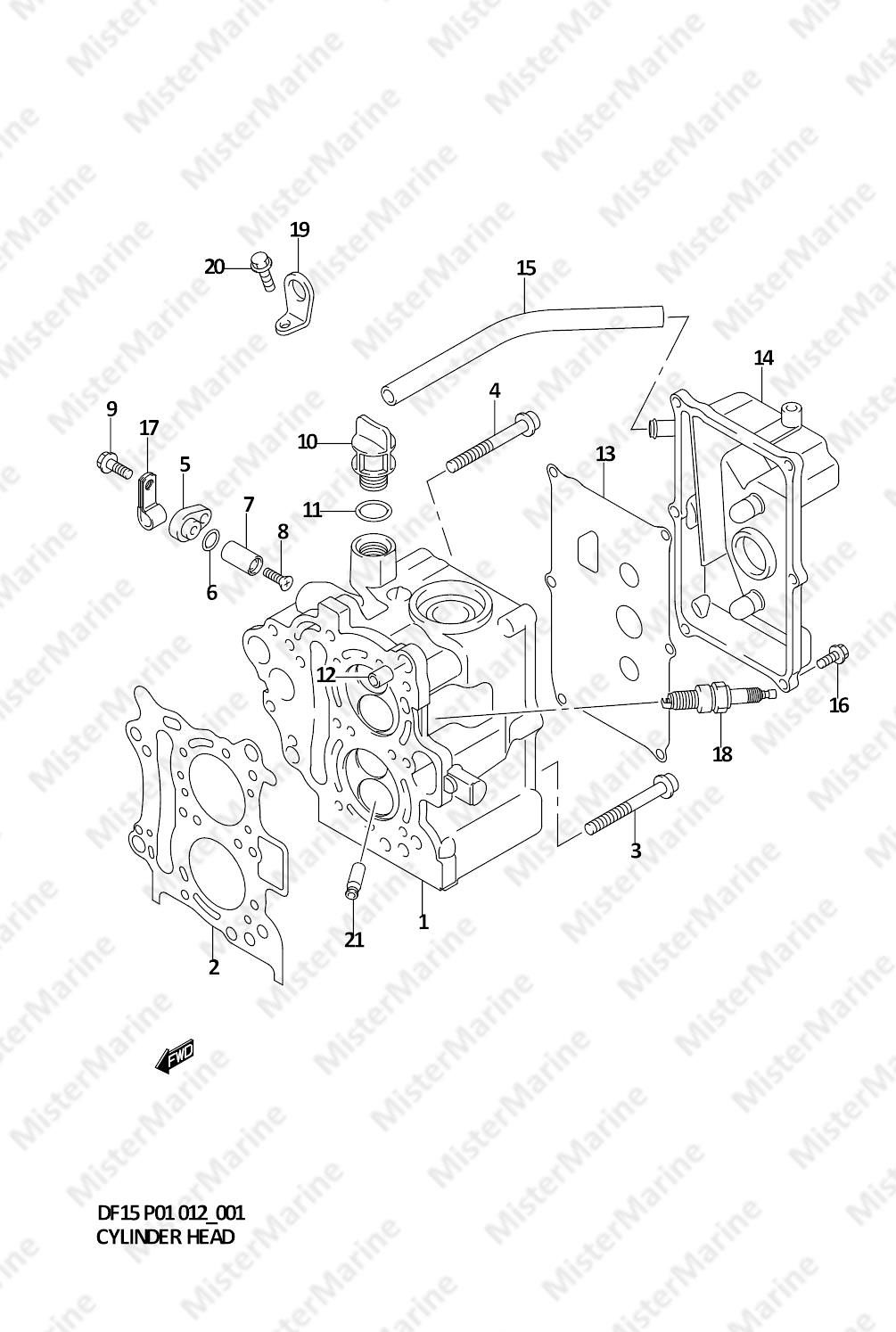 FIG.1 (1-B-2) CYLINDER HEAD