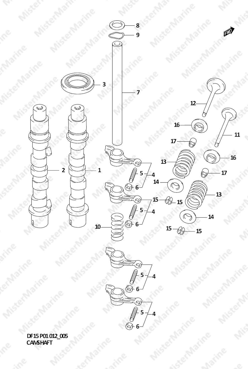 FIG.5 (1-B-6) CAMSHAFT (DF15 P01)