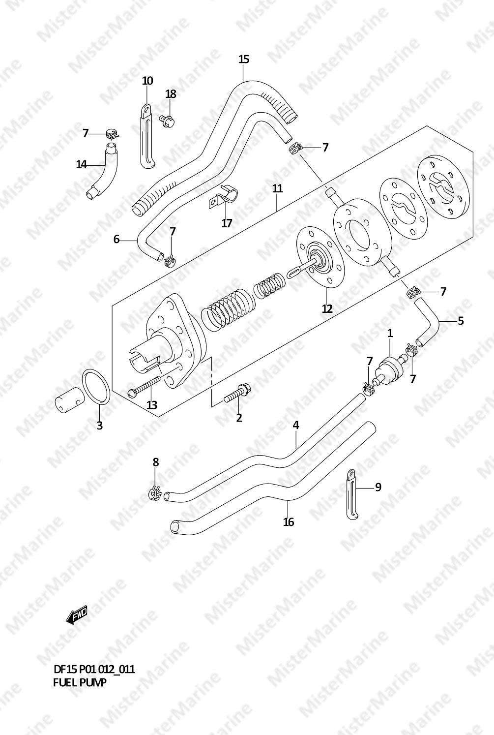 FIG.11 (1-B-14) FUEL PUMP (DF15R P01)