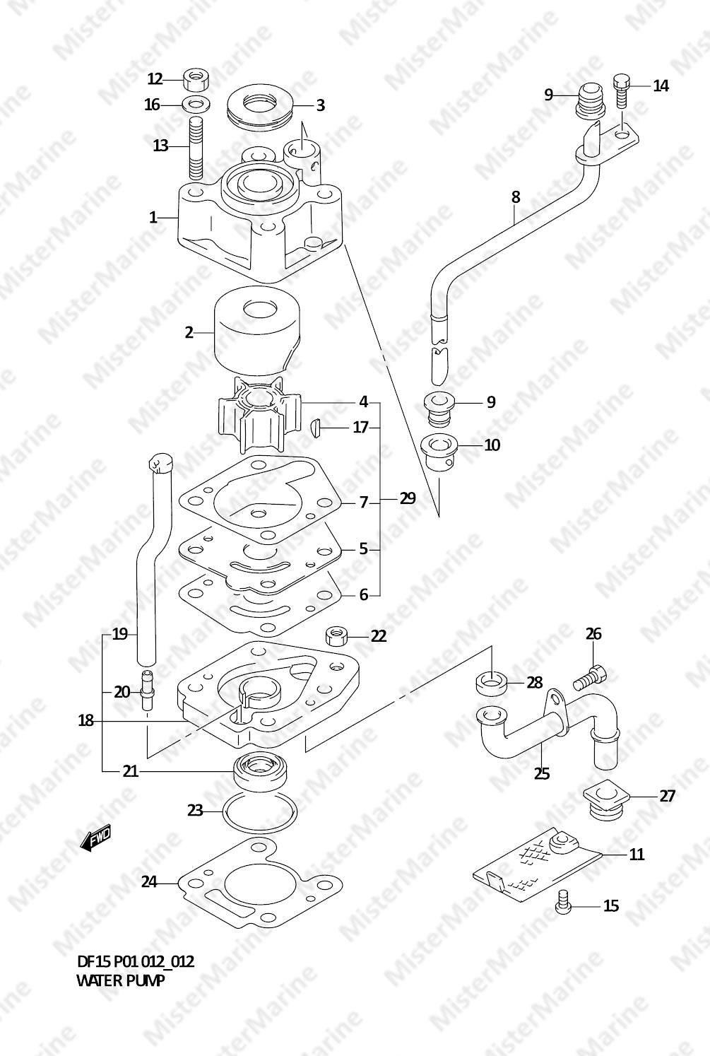 FIG.12 (1-B-15) WATER PUMP