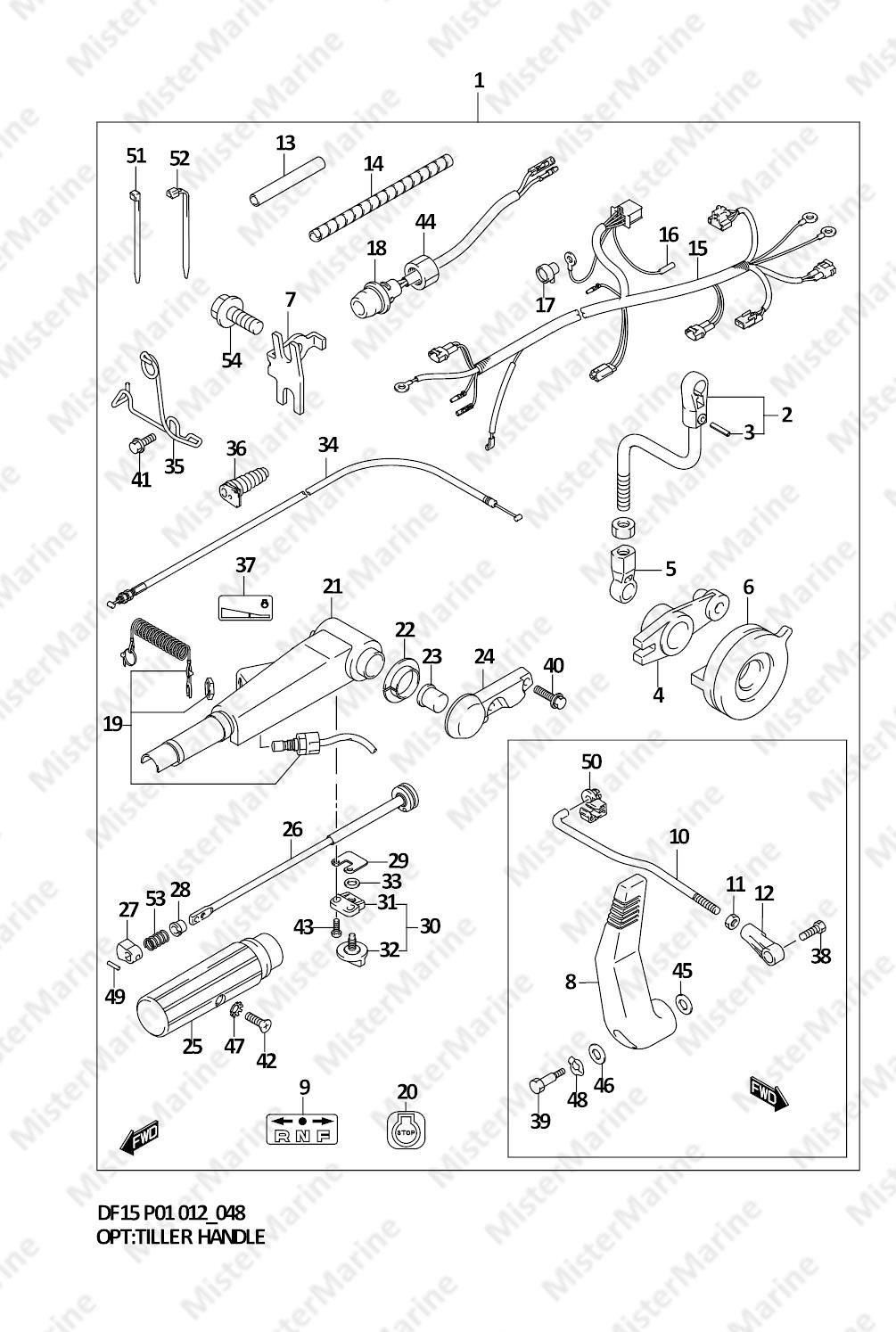 FIG.48 (1-F-2) OPT:TILLER HANDLE (DF15R P01)