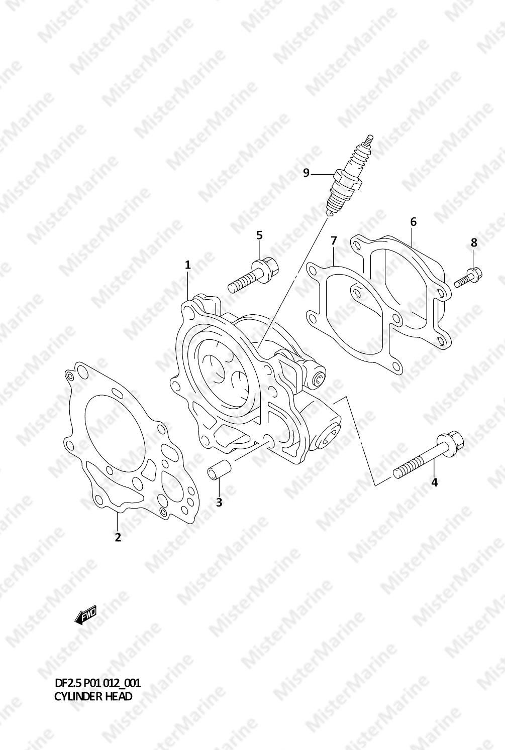 FIG.1 (1-B-2) CYLINDER HEAD