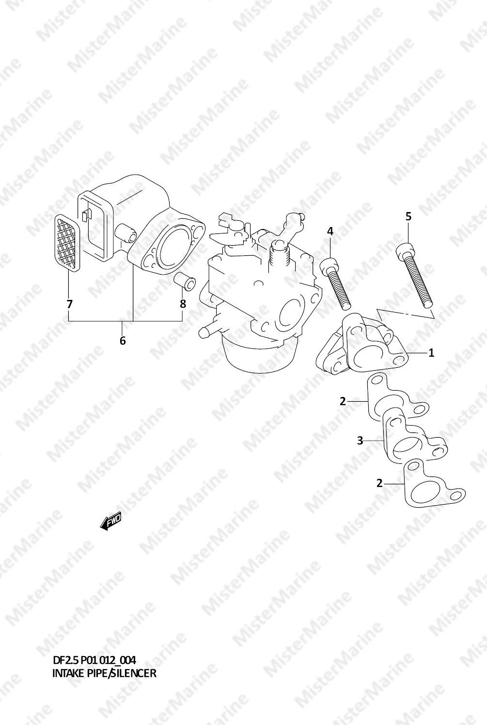 FIG.4 (1-B-5) INTAKE PIPE / SILENCER