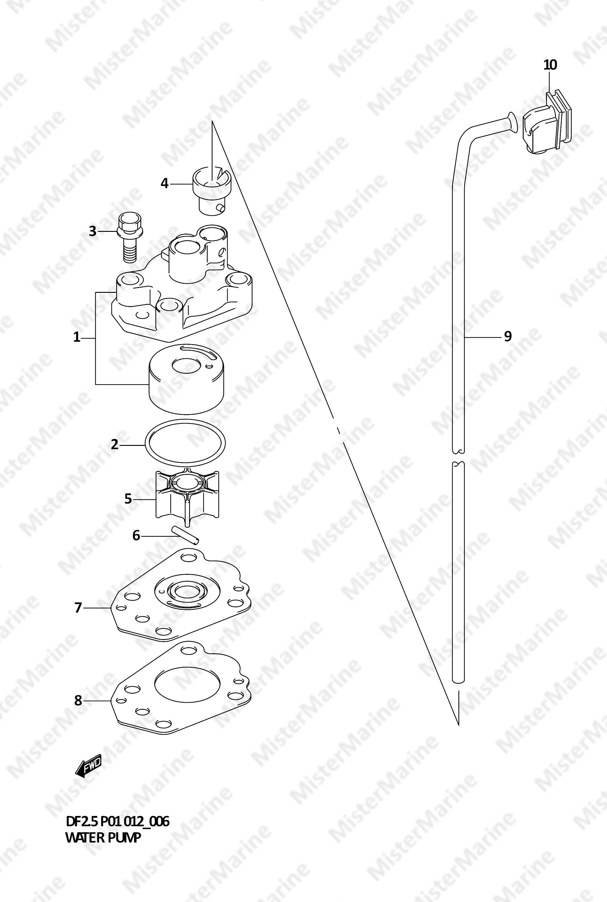 FIG.6 (1-B-7) WATER PUMP