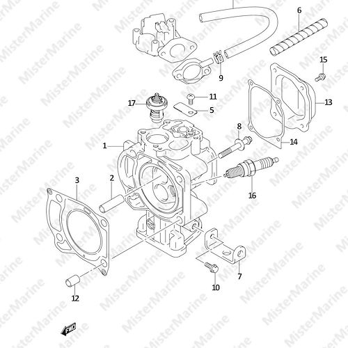 FIG.1 (1-B-2) CYLINDER HEAD (DF4)