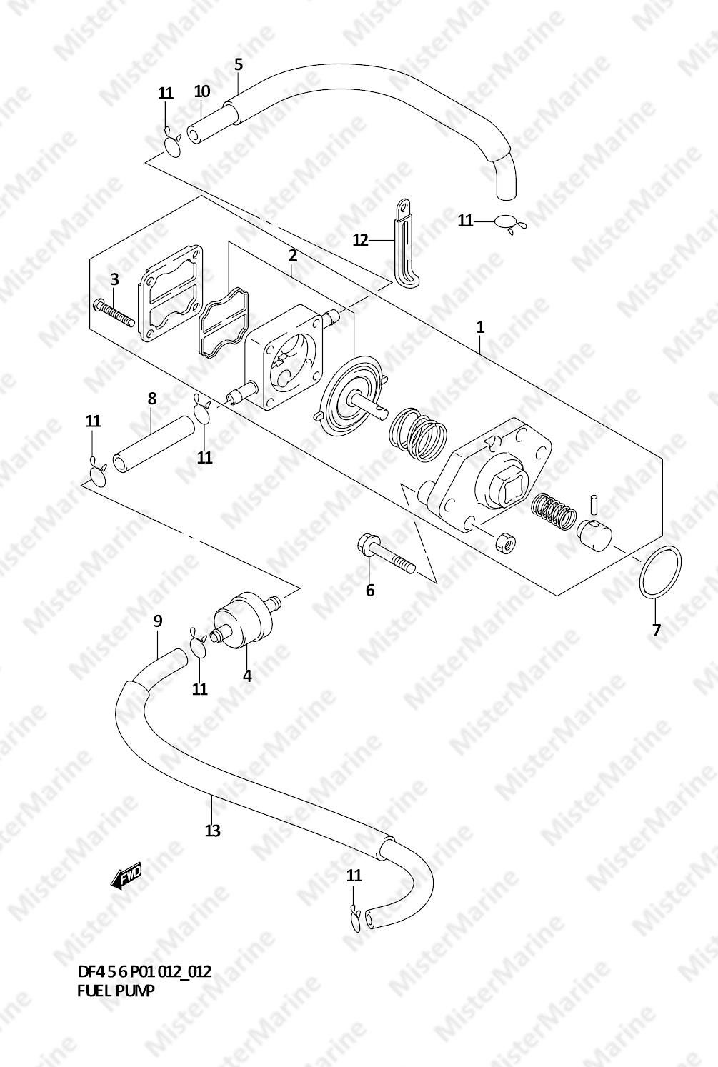 FIG.12 (1-B-13) FUEL PUMP (DF4)