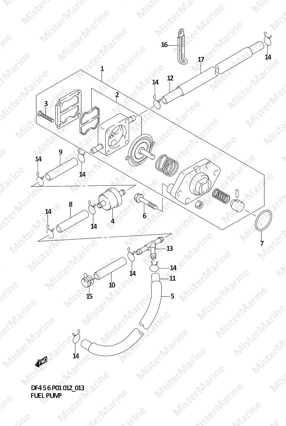 FIG.13 (1-B-14) FUEL PUMP (DF,DF6)