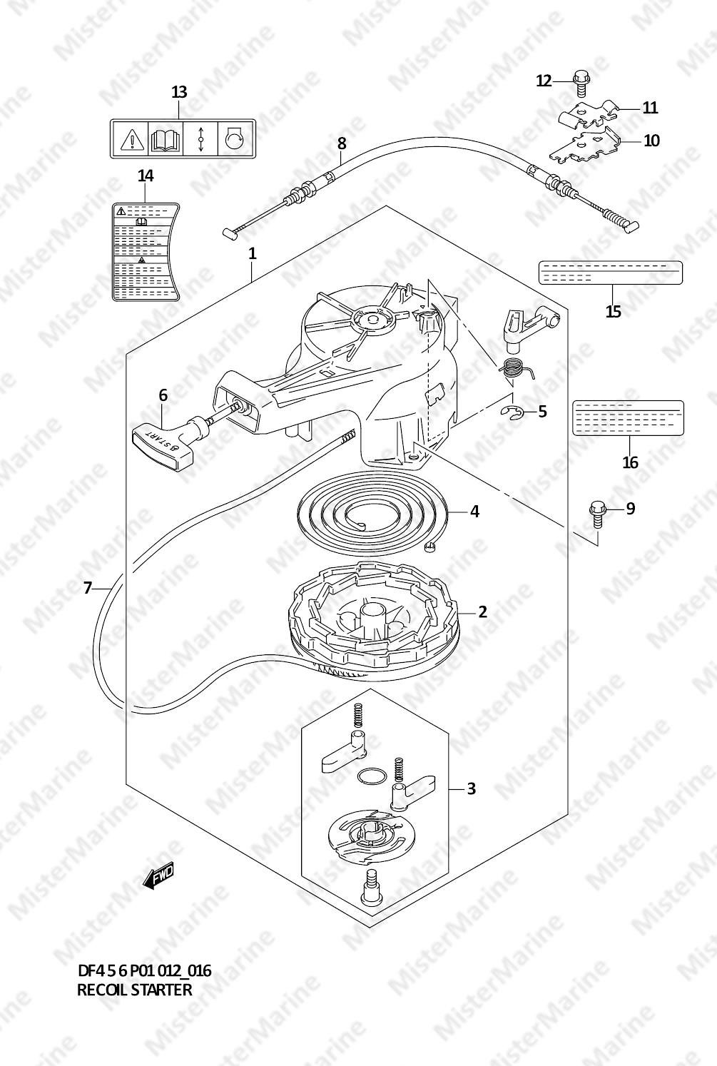 FIG.16 (1-C-3) RECOIL STARTER