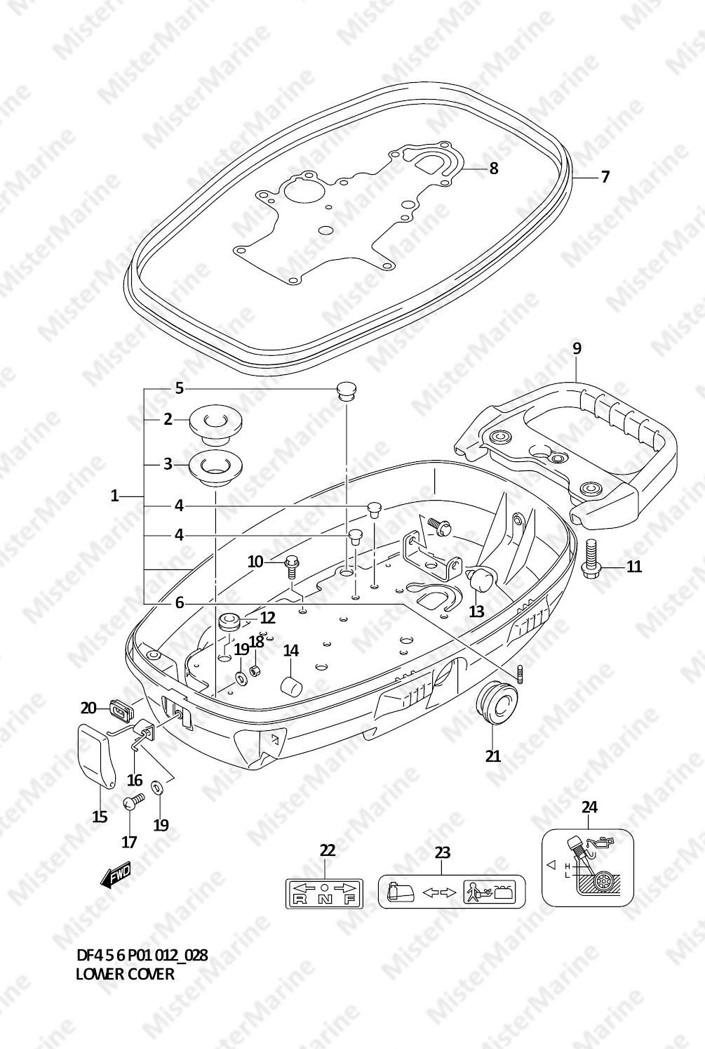 FIG.28 (1-D-2) LOWER COVER (DF6 P01)