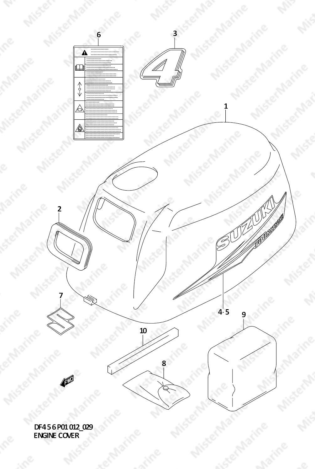 FIG.29 (1-D-3) ENGINE COVER (DF4 P01)