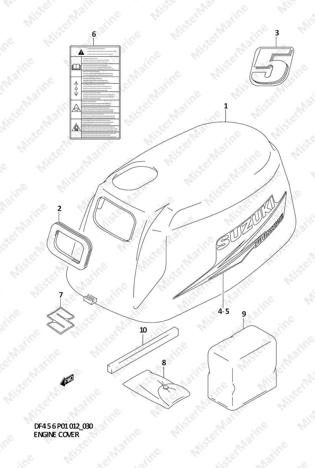 FIG.30 (1-D-4) ENGINE COVER (DF5 P01)