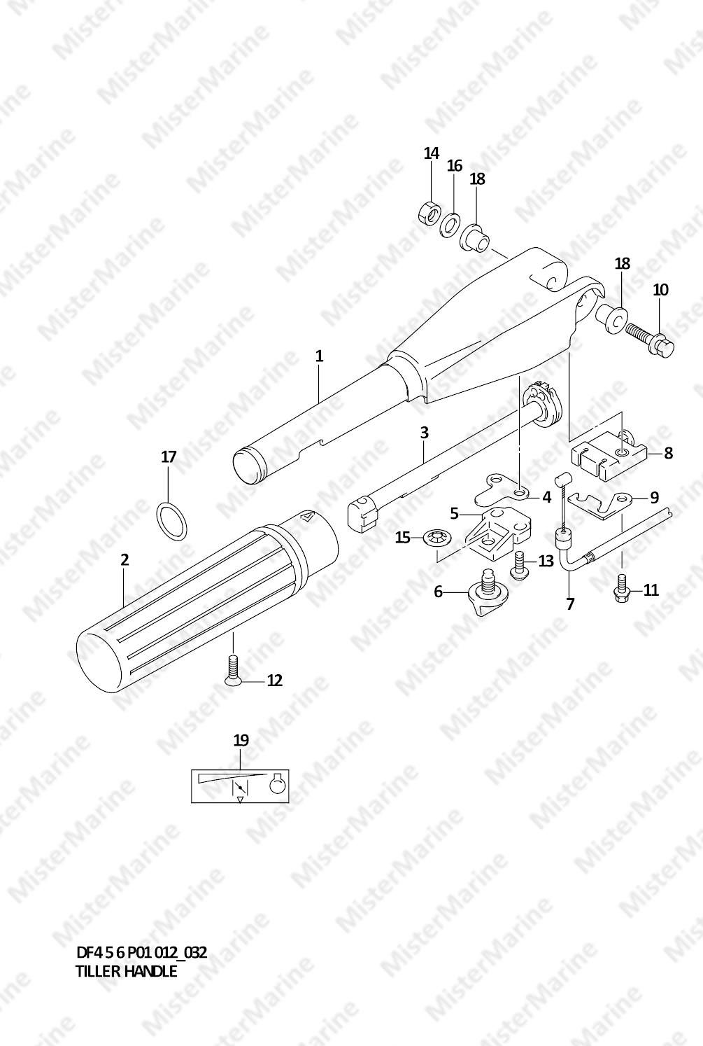 FIG.32 (1-D-6) TILLER HANDLE