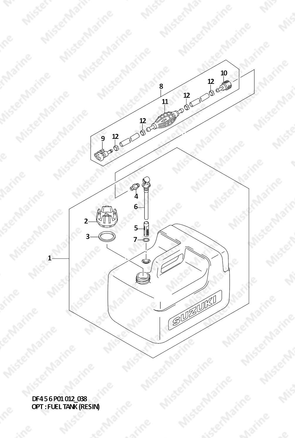 FIG.38 (1-D-12) OPT : FUEL TANK (RESIN) (DF5 P01)