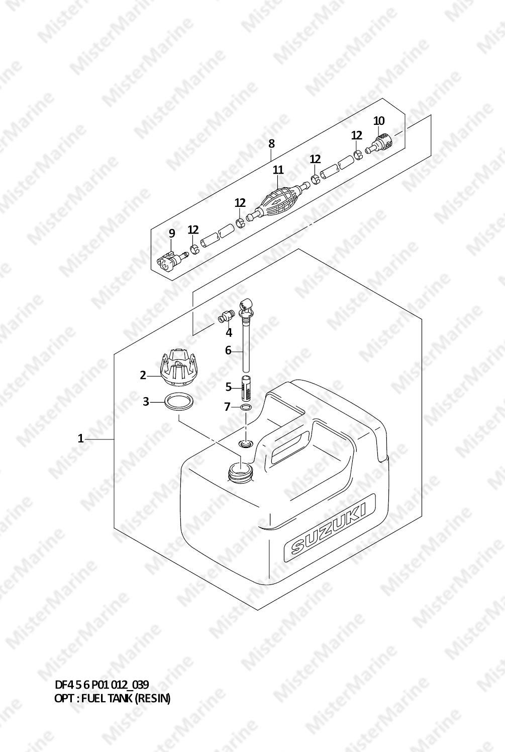 FIG.39 (1-D-13) OPT : FUEL TANK (RESIN) (DF6 P01)