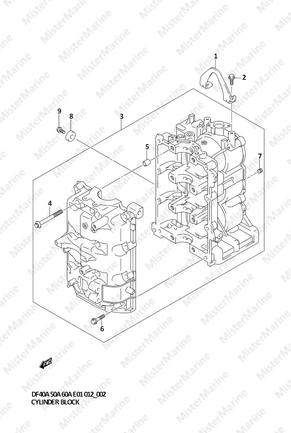 FIG.2 (1-B-3) CYLINDER BLOCK