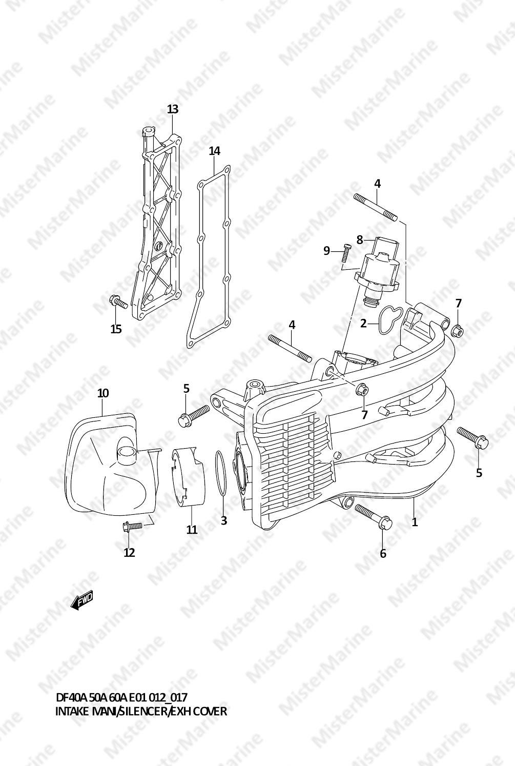 FIG.17 (1-C-5) INTAKE MANIFOLD / SILENCER / EXHAUST COVER