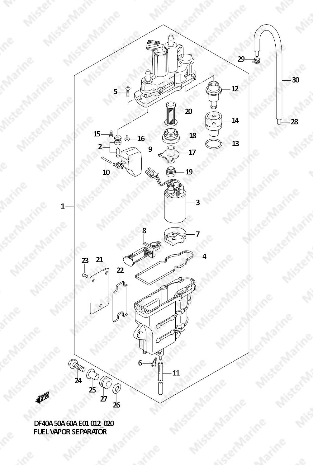 FIG.20 (1-C-8) FUEL VAPOR SEPARATOR (DF40AST E34)