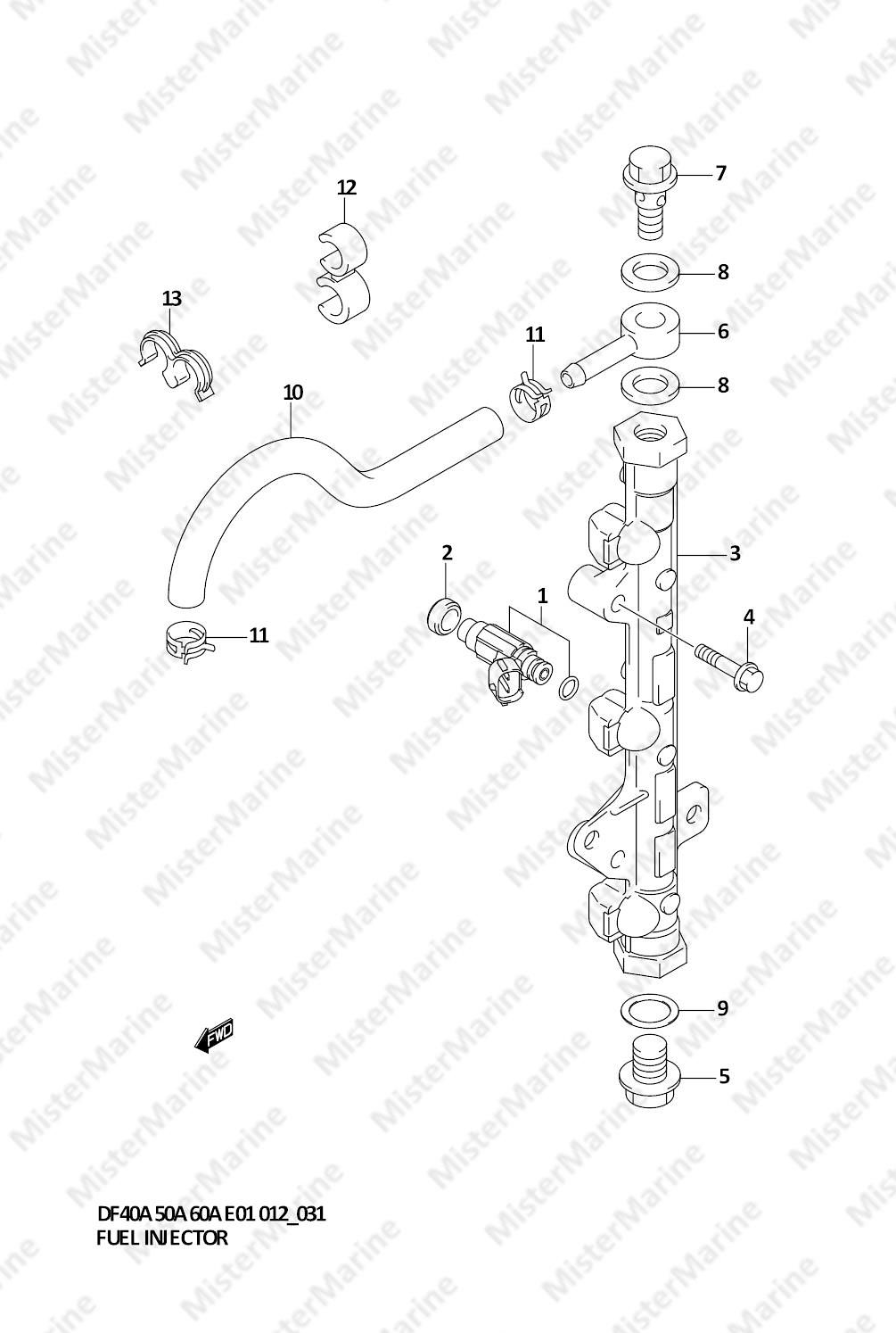 FIG.31 (1-D-5) FUEL INJECTOR (DF40AST E34)