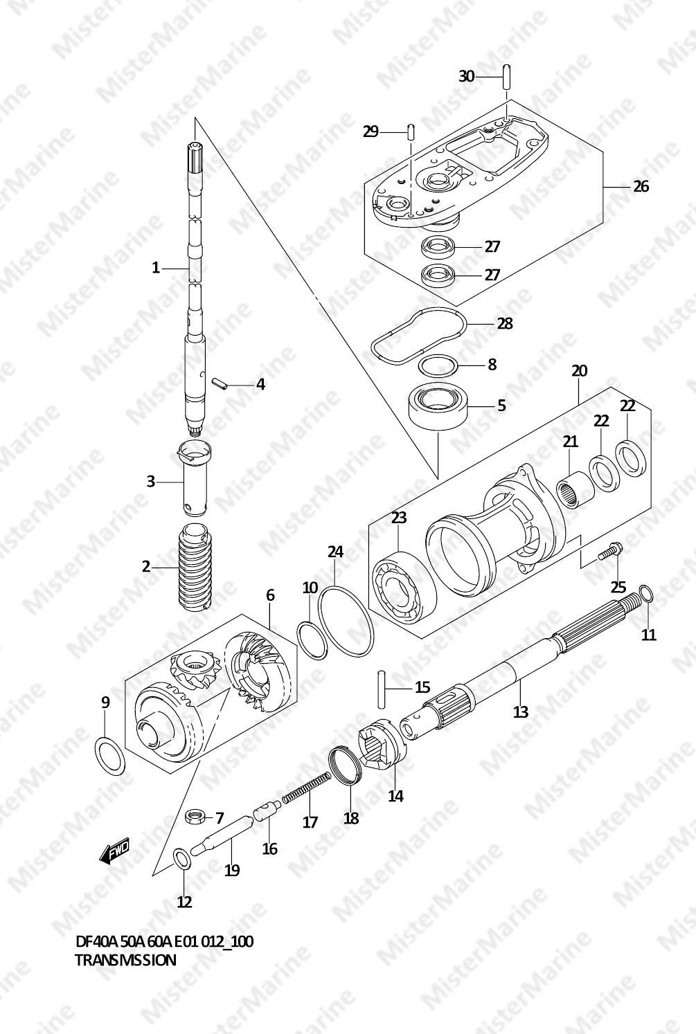 FIG.100 (1-I-6) TRANSMISSION (DF40AST E34)