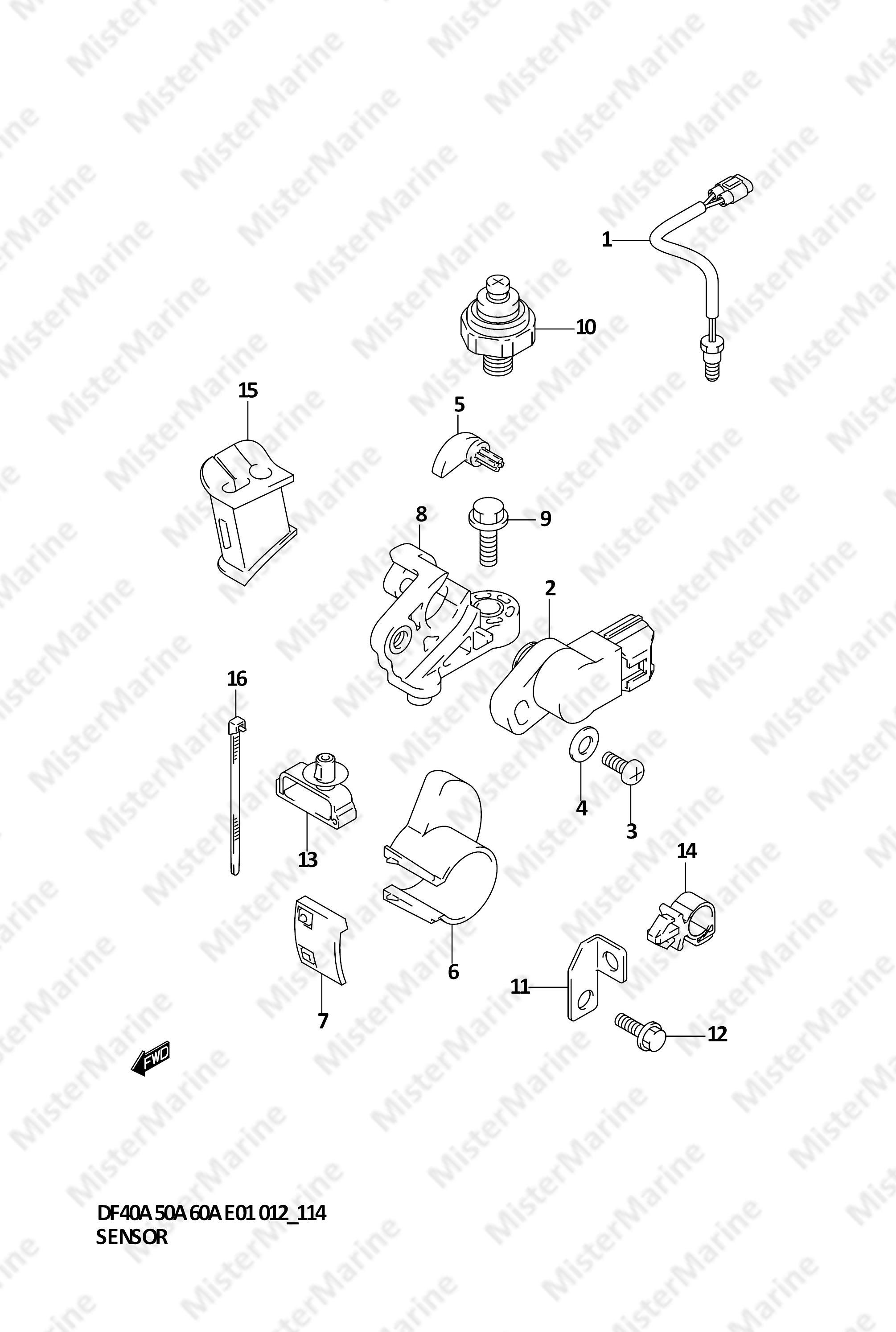 FIG.114 (1-J-15) SENSOR (DF40AST E34)