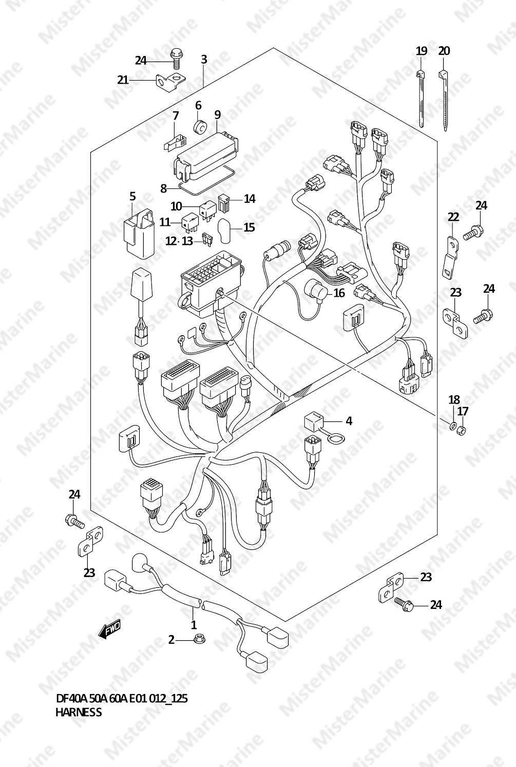 FIG.125 (1-K-12) HARNESS (DF40AST E34)